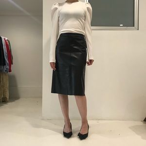 Black leather skirt